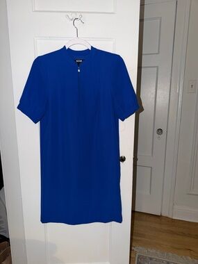 J Crew Blue Short-Sleeve Shift Dress
